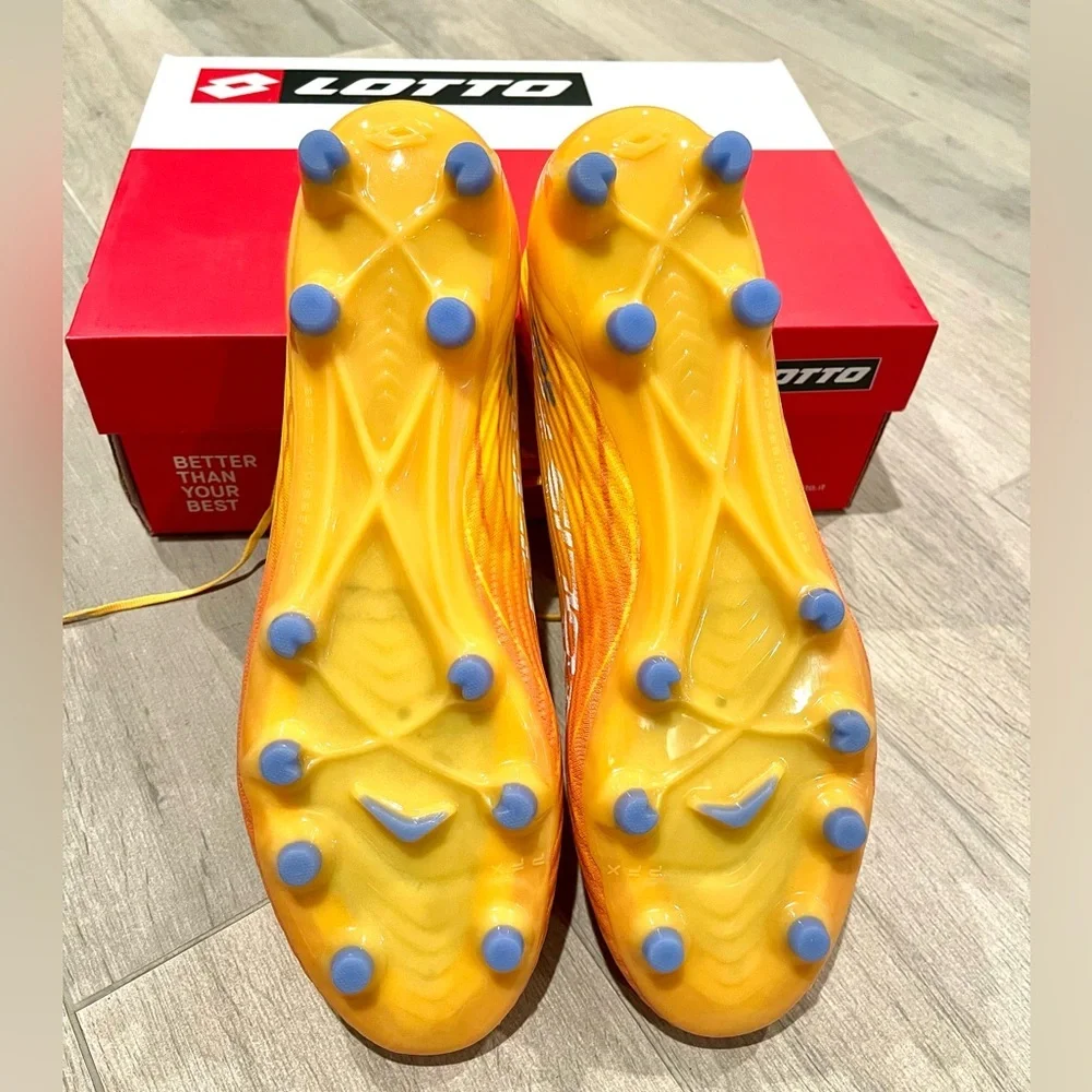 Solista 200 IX FG Lotto Soccer Cleats orange/yellow new in box size 10.5 Unisex